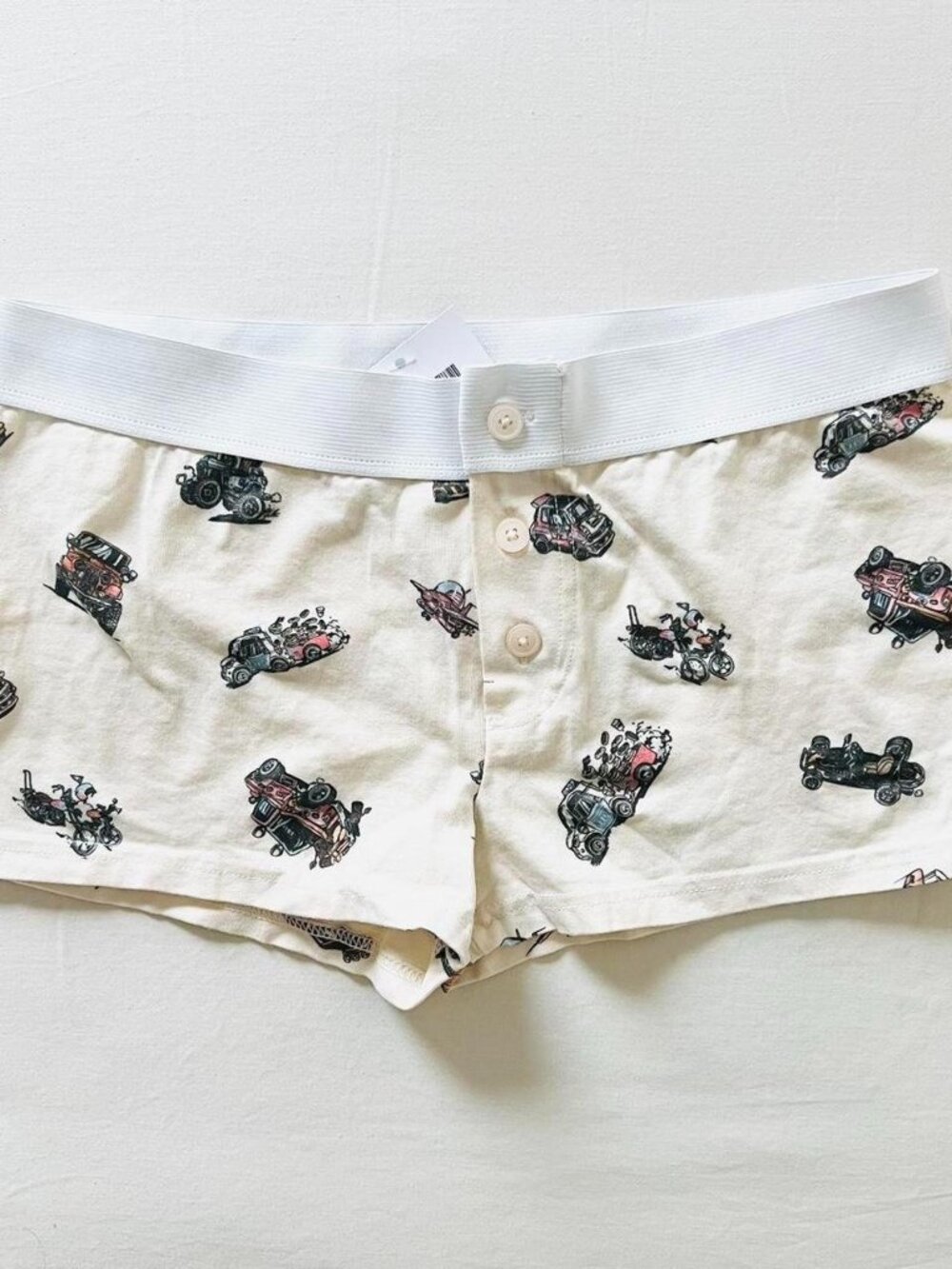 BNWT Brandy Melville-John Galt Chill Since Cars-Trucks Boy Shorts Cotton 9 x 13